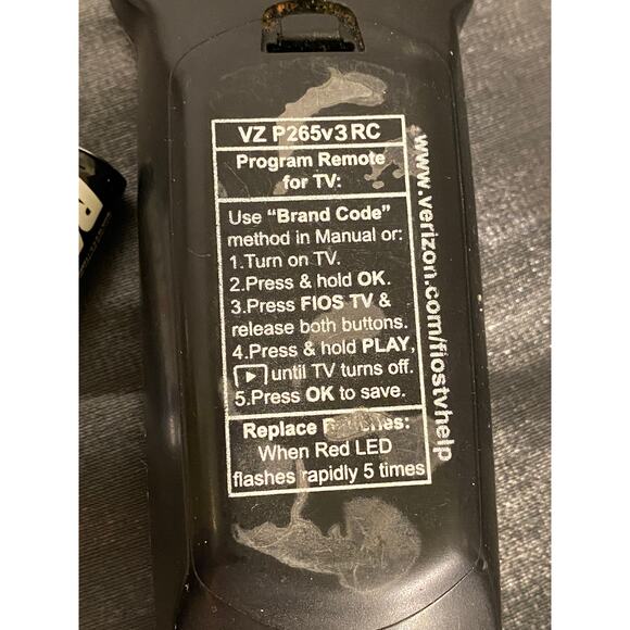 Verizon Fios TV P265v3 Remote Control New no bag w inst and batteries smudged - Picture 2 of 5